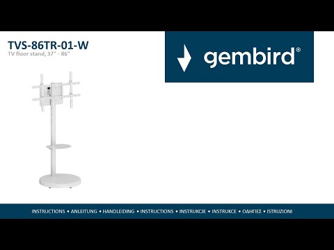 Підлогова підставка під телевізор, до 50 кг, 37" - 86" Gembird TVS-86TR-01-W - MegaLavka, видео 2