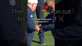 When Sean cut off his sleeves midgame! #jdshorts #nfl #nflplayoffs #football #nfldraft #broncos