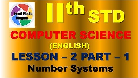 #11th std Computer Science  | English Medium | Chapter 2 |  Lesson 2 | Part 1