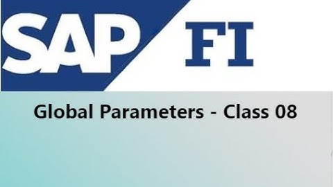 SAP FI Global Parameters - Class 08