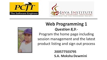 eShop Web Application Development 08 & 09 | 1st year | Semester 01 | Java Institute