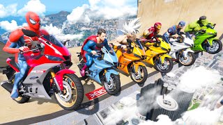 Spiderman Motorcycles with Superheroes - Choose The Right Path - Stunt Ramp Challenge screenshot 5