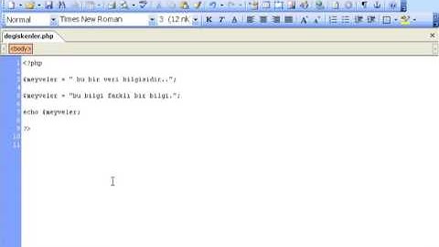 PHP Ders 3 Değişkenler