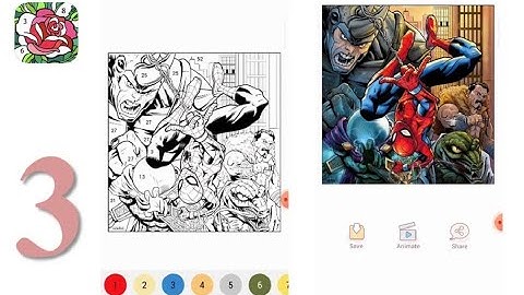 Happy Color - Coloring Game - Gameplay Walkthrough Part 3 - Color MARVEL pics - 3 (iOS, Android)