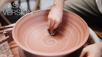 Throwing and Trimming a Large Pottery Stoneware Bowl — ASMR Version