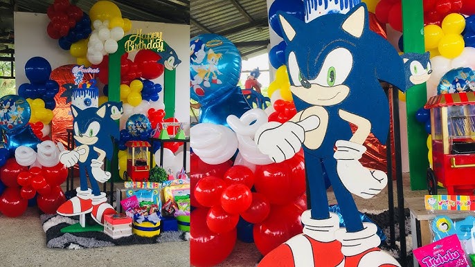 Guirnalda globos de la temática de Sonic / Sonic themed balloon garland 