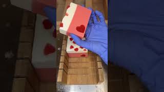 Good thing Valentines Day is coming up, because I am in LOVE 😍 #soap #soapcutting #soapmaker