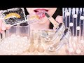 ASMR CLEAR FOOD: REAL WORM LOLLIPOP, EDIBLE LIPSTICK, GLASS SLIPPERS, JELLY NOODLES, SPOONS, BOBA 먹방