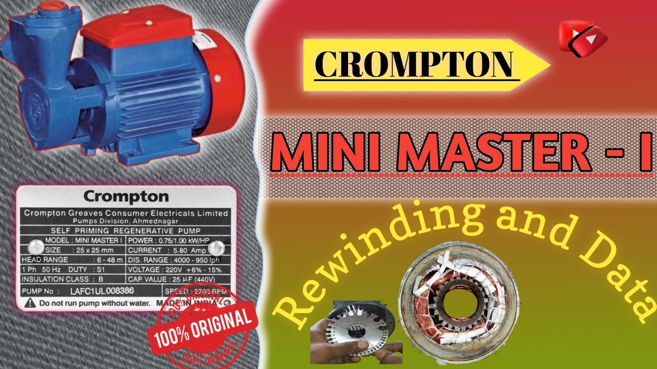 1hp jet pump motor winding original Data, mini master 1