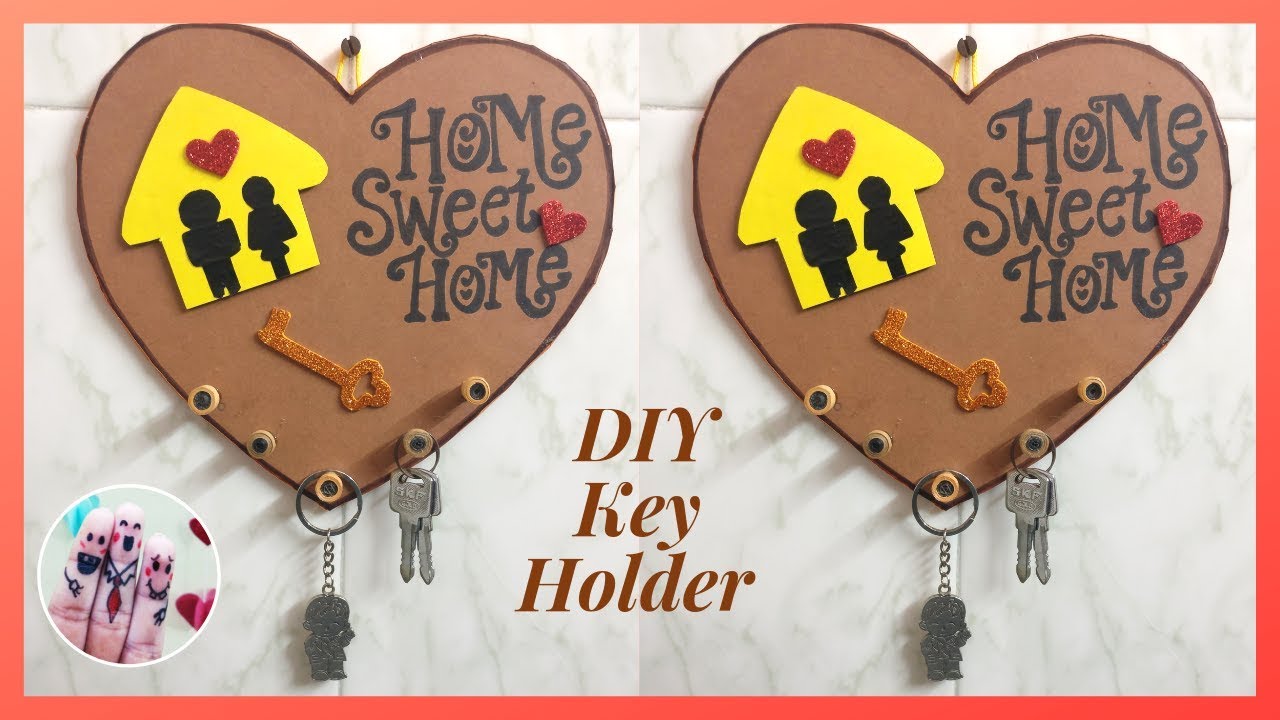 Diy Key Holder Using Cardboard | Handmade Crafts | Best Use Of Waste  Cardboard - Youtube