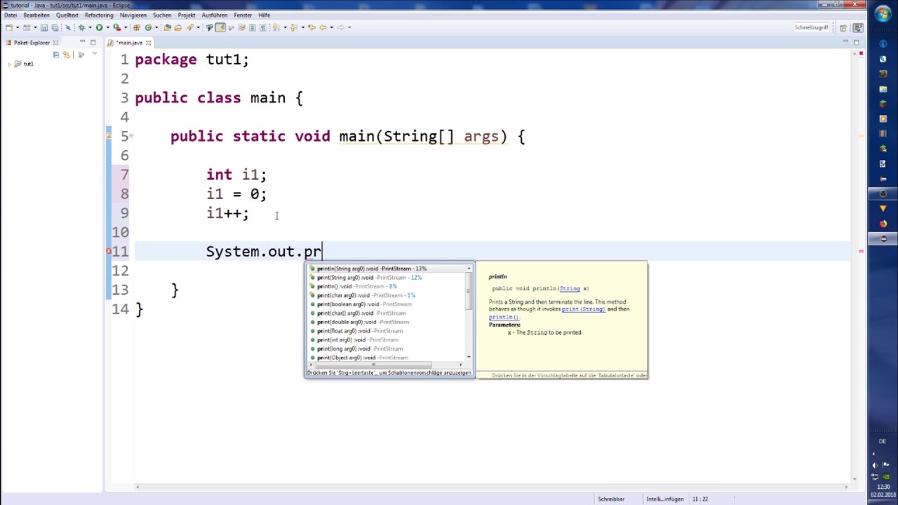 java tutorial #2 variabeln - YouTube