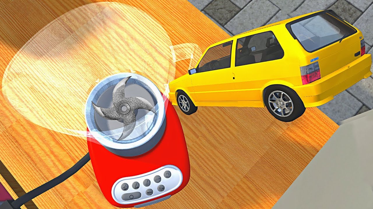 BeamNG.drive - Car Falls into Giant Blender (Kitchen Blender Crushing Vehicles)