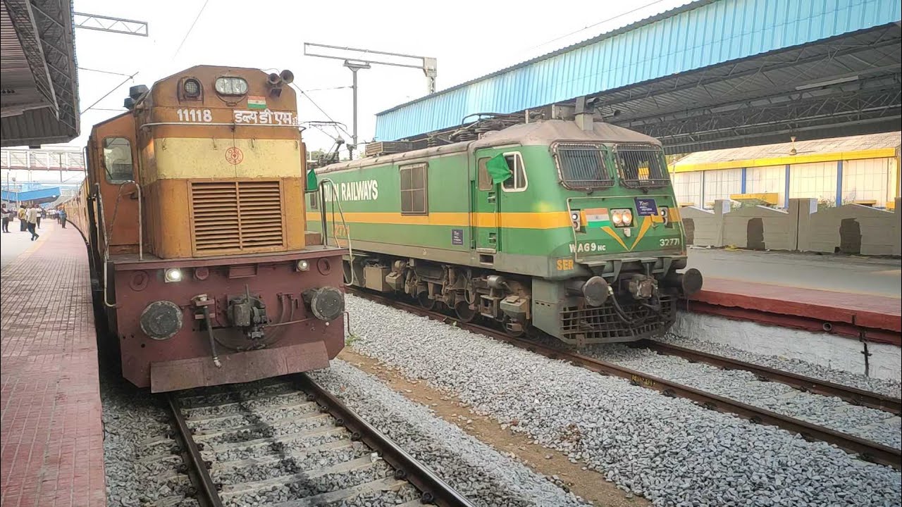 Train Rake Freight train BTPN rake with Rourkela WAG9 #32771 overtakes 07589 TPTY ...