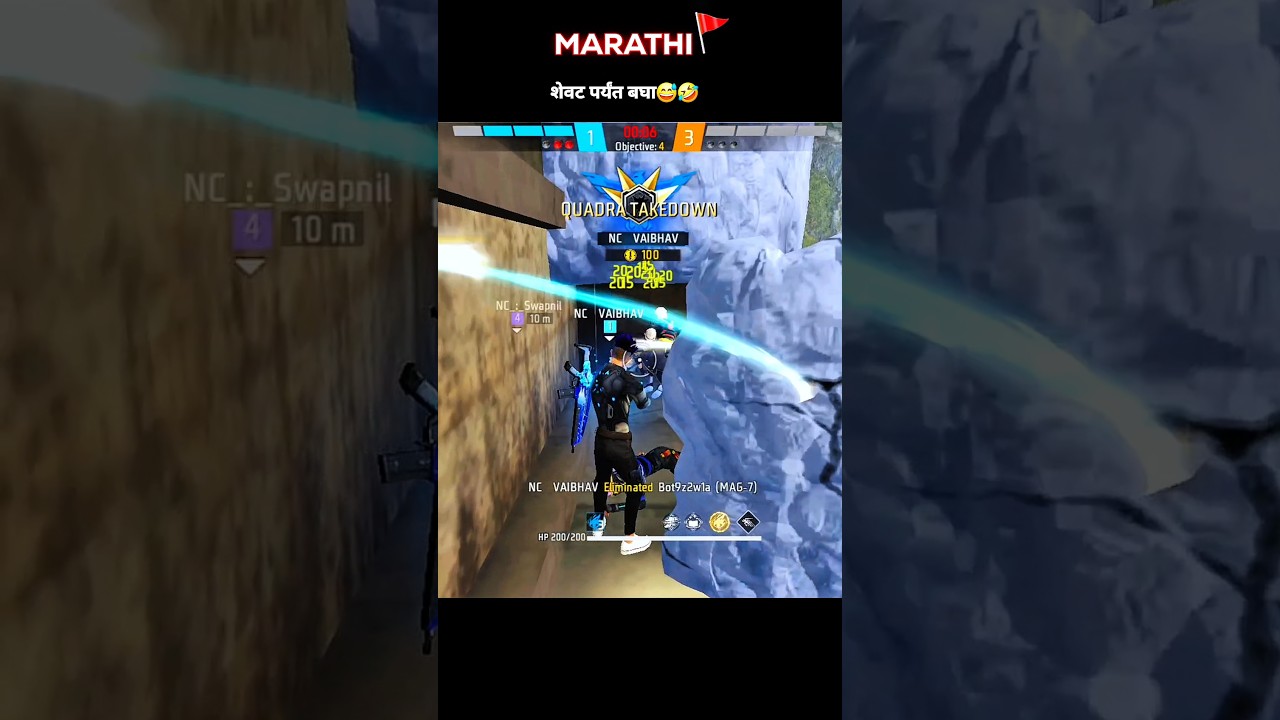 🚩Marathi Freefire 🔥1V4 Clutch Funny  मराठी बोलते 🤣 | 