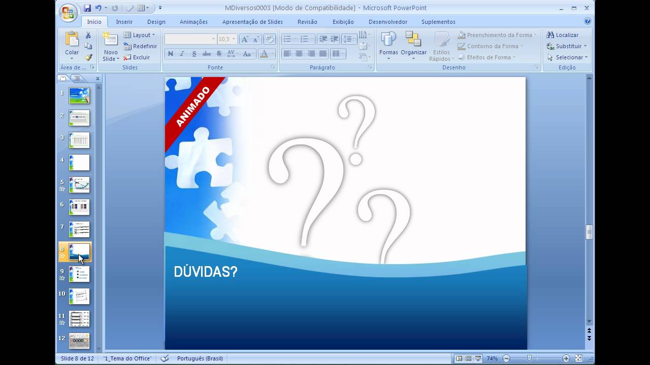 Apresentação no powerpoint