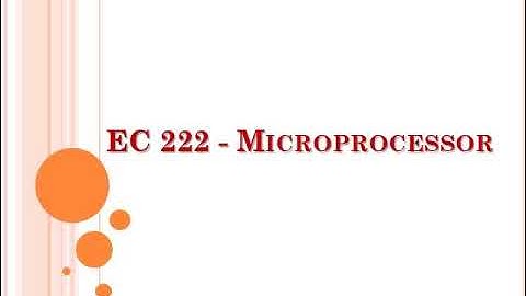 Introduction to Microprocessors - Lecture 3