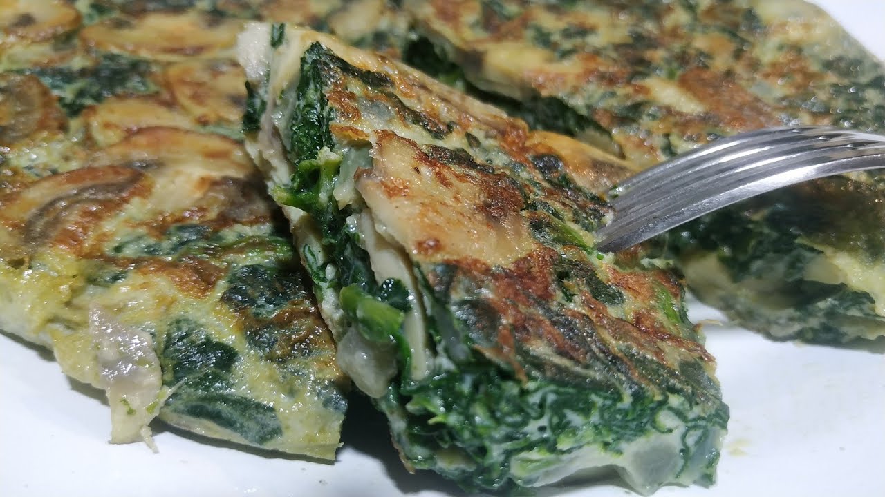 Tortilla de Champiñones y Espinacas / Jugosa / Económica /