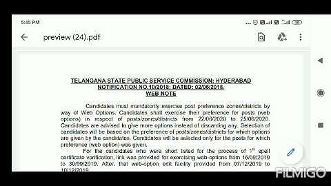 TSPSC GROUP 4 latest update ( 20-06-2020) --- Regarding Web Options