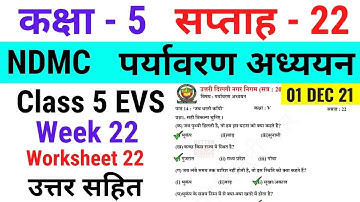 NDMC Class 5 EVS Week 22 Worksheet 22 (1/12/21) || पर्यावरण अध्ययन सप्ताह 22 Class 5th Week 22