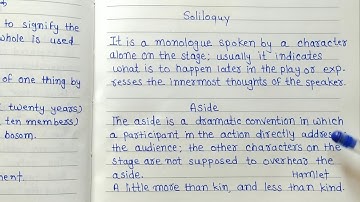 Soliloquy and Aside in simple words