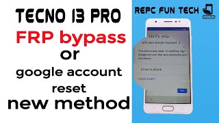 Tecno i3 pro frp bypass || tecno i3 google account bypass