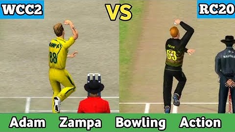 Adam Zampa Bowling Action Real Cricket 20 vs Wcc2 | wcc2 vs rc20 | Buzzard X