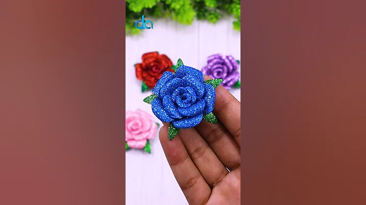 DIY Glitter Foam Flowers 🌹 Make Your Own Pretty Roses at Home #decor #handmade #craftideas #shorts