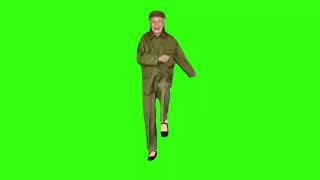 Asian Grandmother Marching Meme Green Screen