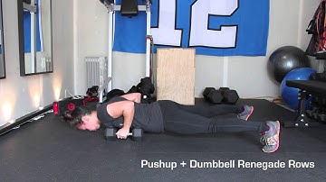 Pushup + Dumbbell Renegade Rows