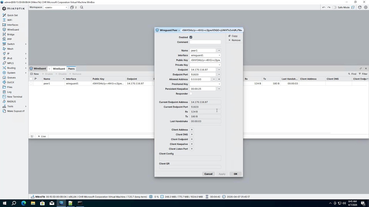 How to set up WireGuard Client on Mikrotik router