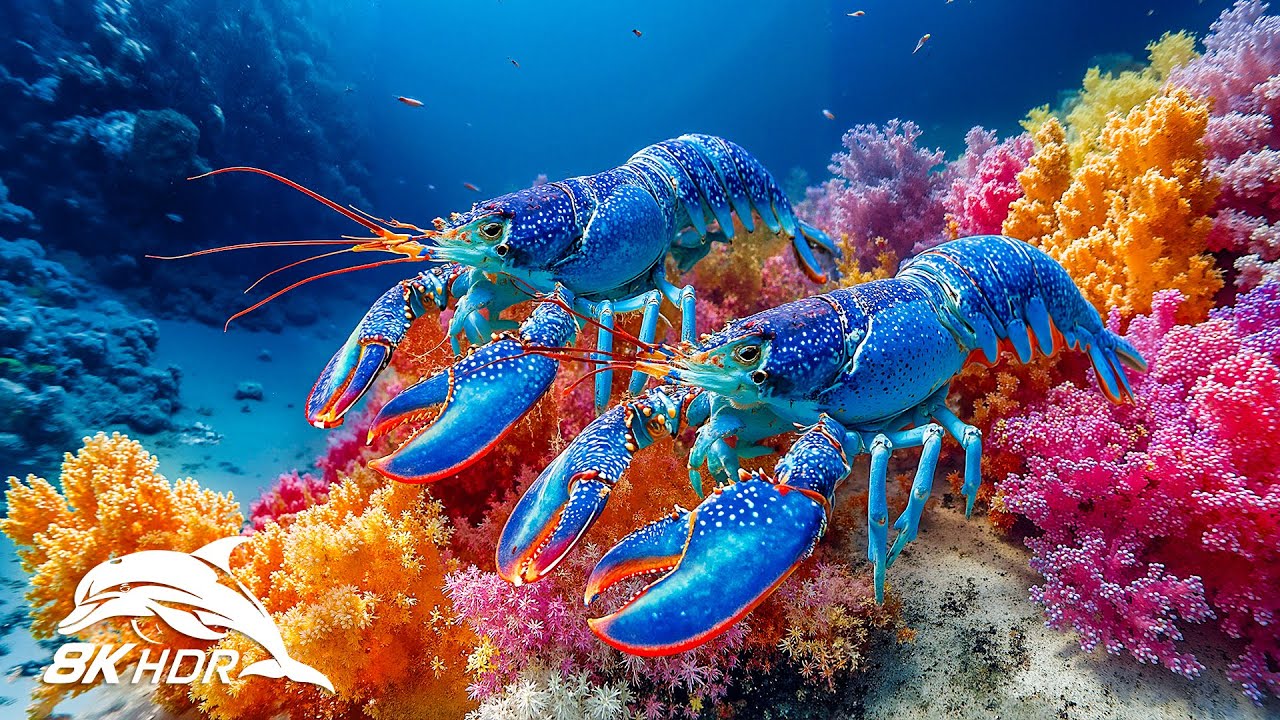 Peaceful Underwater Aquarium in 8K HDR 🐠 Sea Animals & Calming Music