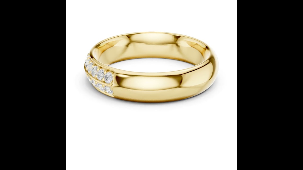 Two Row Lab Diamond Pave Wedding Band