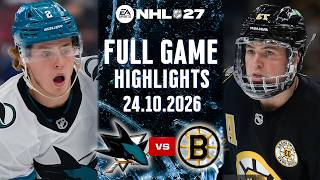Boston Bruins Vs San Jose Sharks Full Game Highlights Oct 24, 2026 NHL 27 Simulation