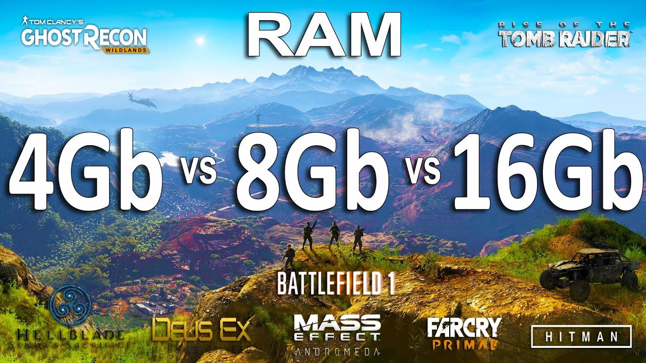RAM 4GB Vs 8GB Vs 16GB Test In 8 Games YouTube
