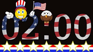 2 Minute 🗽 Patriotic 🦅 USA Countdown Timer - National Anthem Alarm 🎵🇺🇸