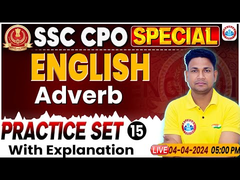 SSC CPO 2024 | SSC CPO English Practice Set 15, Adverb English Class, SSC CPO English Class
