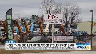 More than 500 pounds of seafood stolen from Whiteville business