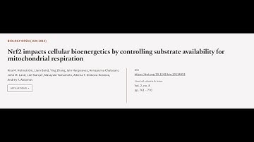 Nrf2 impacts cellular bioenergetics by controlling substrate availability for mitocho... | RTCL.TV