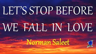 LET&#39;S STOP BEFORE WE FALL IN LOVE -   NORMAN SALEET Lyrics