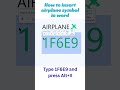 Easy Ways to Add Airplane Symbol in Microsoft Word #msword