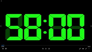 58 MINUTES countdown digital timer with special alarm sound