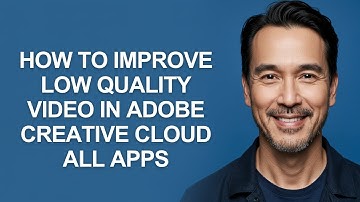 How to Improve Low Quality Video In Adobe Creative Cloud All Apps - KevinHowTo