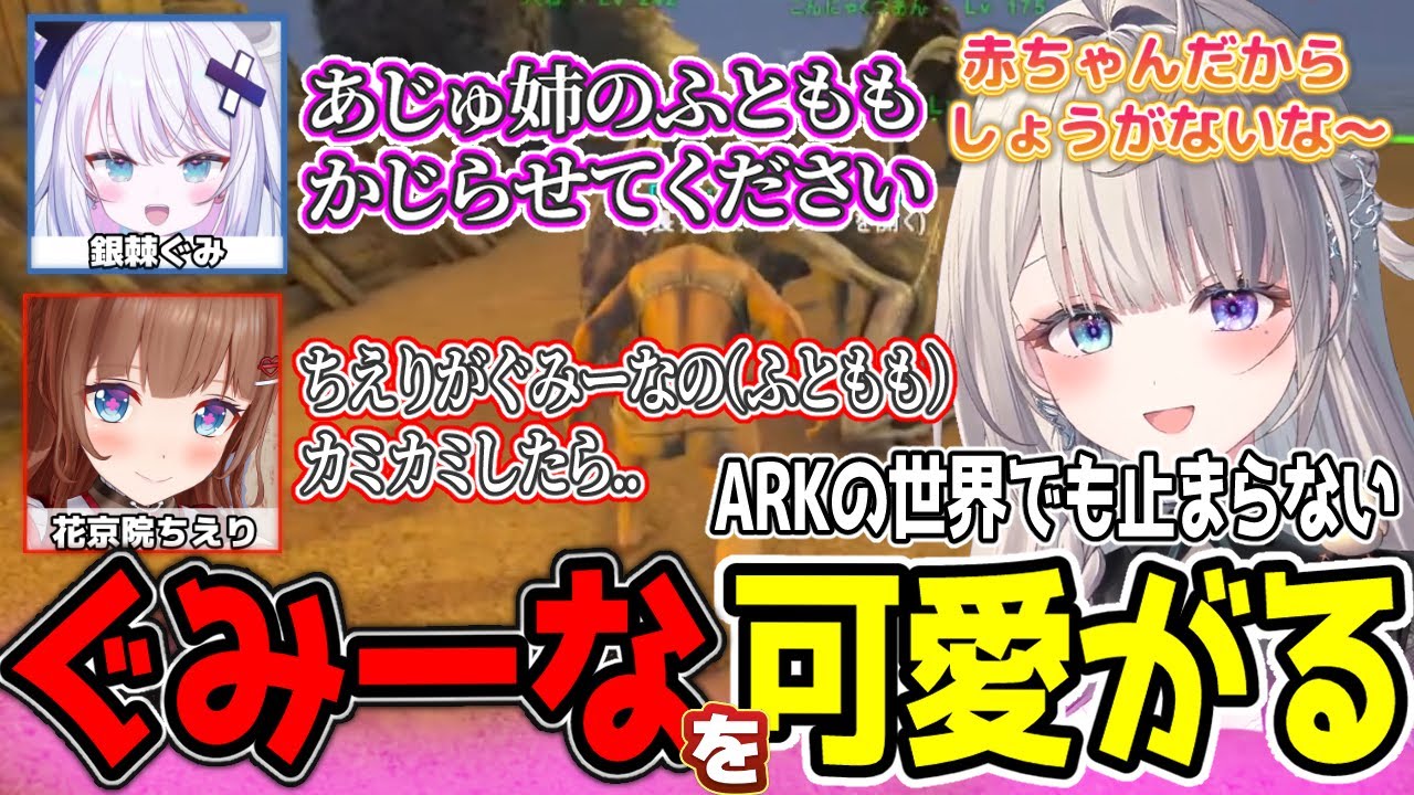 ARKの世界でも銀棘ぐみをいじりまくってしまうあじゅ姉【本阿弥あずさ/銀棘ぐみ/花京院ちえり/飴望にぃな/杏戸ゆげ/すぺしゃりて切り抜き】