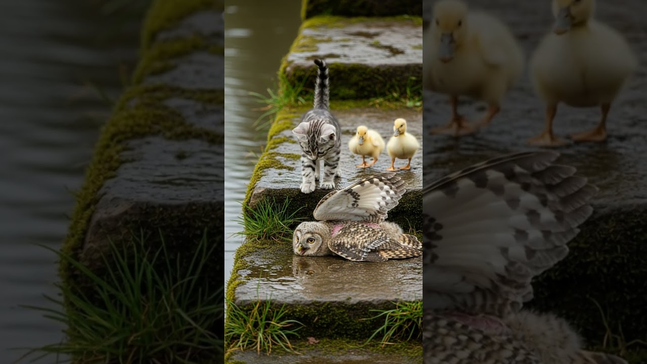 The Brave Kitten Rushed to Help the Injured Saving Lives Against All Odds 