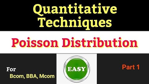 Poisson Distribution can be learned easily!!! - Quantitative Techniques for Bcom/BBA/Mcom | Part 1