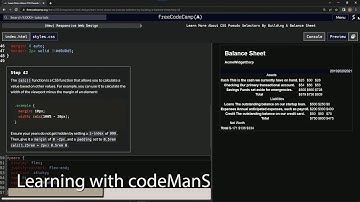 Learn HTML | freeCodeCamp: (New) Responsive Web Design - Building a Balance Sheet, Step 42
