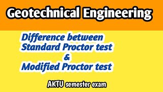 Difference between Standard Proctor test and Modified Proctor test