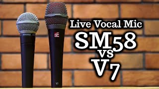 LIVE VOCAL DYNAMIC MIC: Shure SM58 vs SE Electronics V7 - Cardioid vs Supercardioid