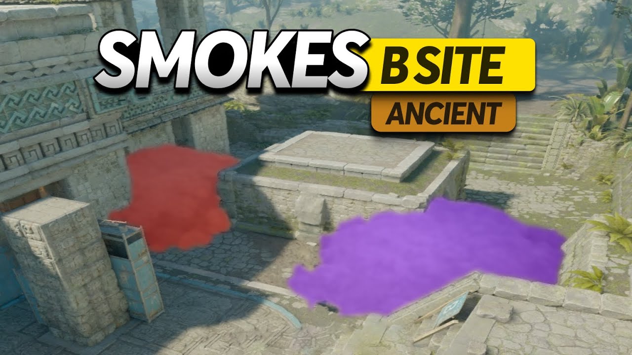 CS2 Ancient - B site smokes from 1 spot - YouTube