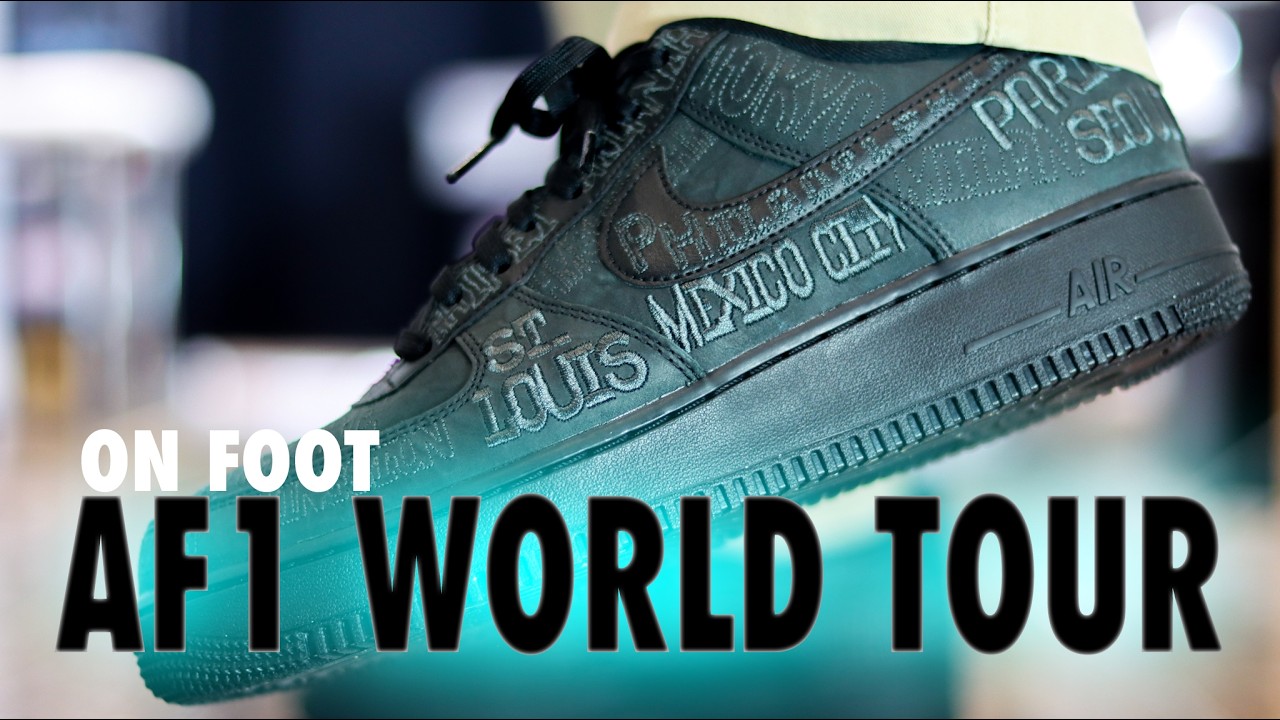 ON FOOT! Nike Air Force 1 World Tour Black Anthracite On Tour